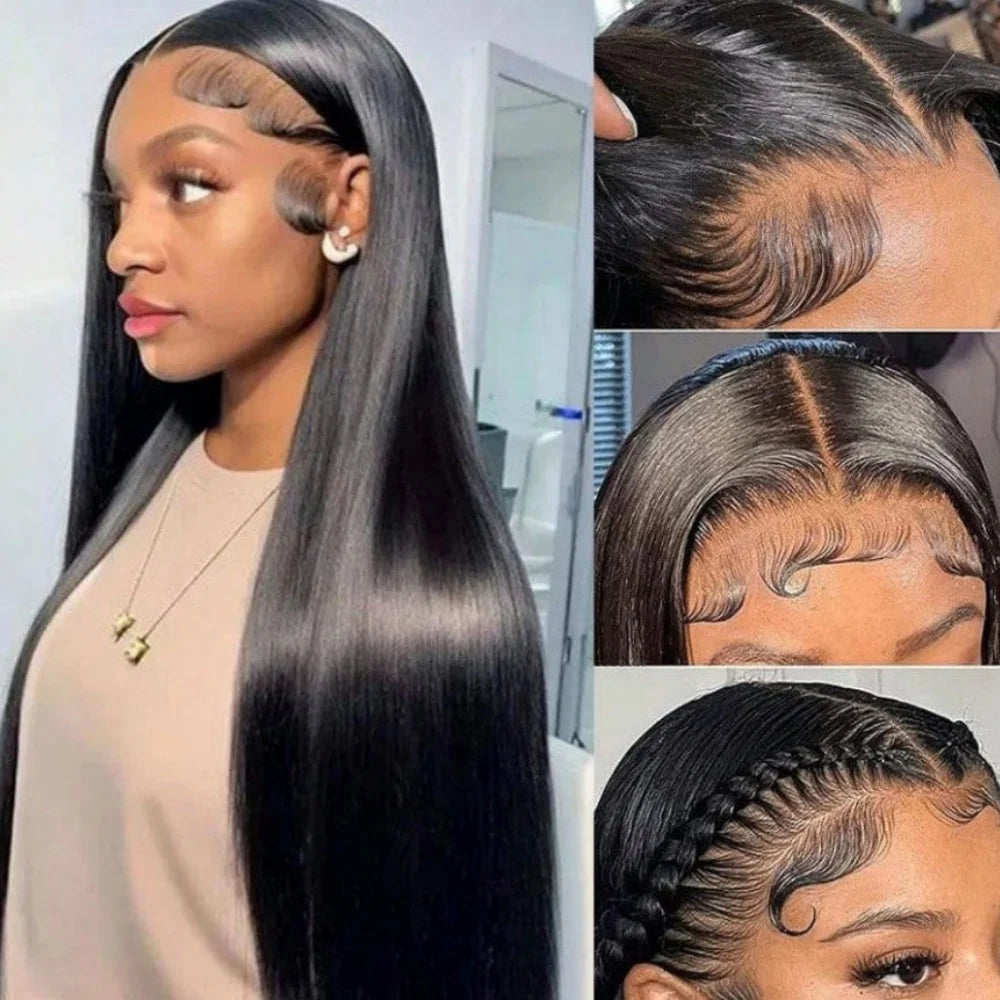 40 42 Inch Straight Human Hair Wigs 13x4 13x6 HD Lace Frontal Wigs For Women Glueless Bone Straight Lace Front Human Hair Wigs