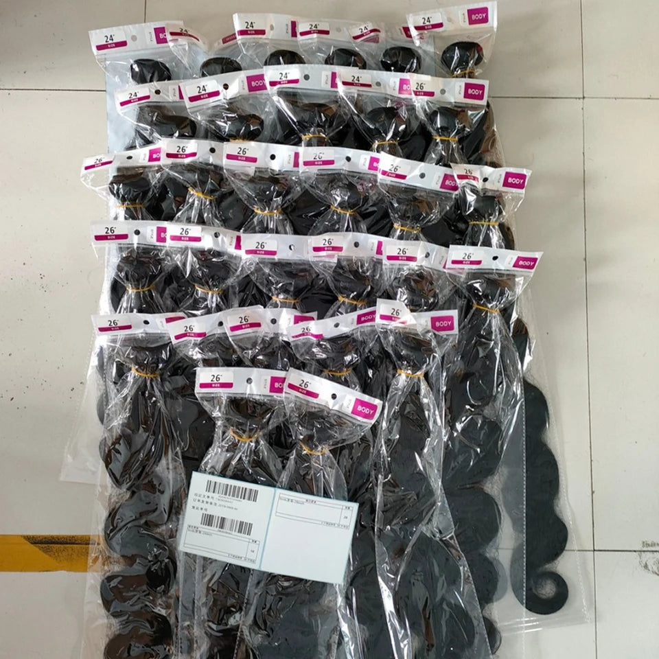 30 40 Long Body Wave Bundles Human Hair 8-40 Inch Brazilian Raw Unprocessed Raw Virgin Human Hair Wavy 2/3/4 Bundles