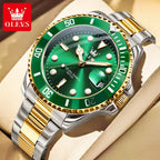 OLEVS 5885 Stainless Steel Calendar Luminous Mens Wristwatch Luxury Stainless Steel Waterproof Quartz Watch for Men Sport Reloj