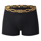 5-piece Set Of Men's Black Classic Elastic Waisted Underwear Quick Drying Comfortable Sporty Youth Trend Flat Corner Pants