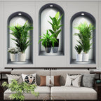 18 Styles Simulated Archway Niche Potted Plant Painting Wall Stickers Bedroom Living Room Hall Peel & Stick Art Mural Decals