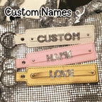 Custom Rhinestone Name Keychain,Bling Personalized Leather Keychain Accessories, Personalized Keychain, home decor, Custom Gift