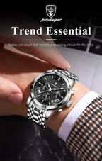 POEDAGAR Original Military Men Watches Waterproof Luminous Date Chronograph Man Watch Stainless Steel Men's Quartz Watches Reloj