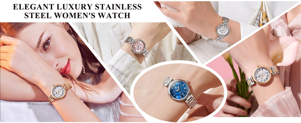 OLEVS 5608 Women Fashion Watch Stainless Steel Calendar Night Light Watch Original Brand Elegant Women Quartz Watch Reloj Mujer