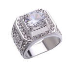 Milangirl New Hip Hop Rock Rings Men Luxury  Rhinestones Zircon  Women Wedding Party
