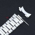 Curved End Watchband Men Women Metal Bracelets 20mm 22mm Stainless Steel Sport Strap Universal Replacement Wristband Accessories
