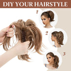 SARLA Synthetic Diy Claw Clip In Ponytail Extension Hairpiece Hair Bun Fake Blonde Hair False Pigtail for Women