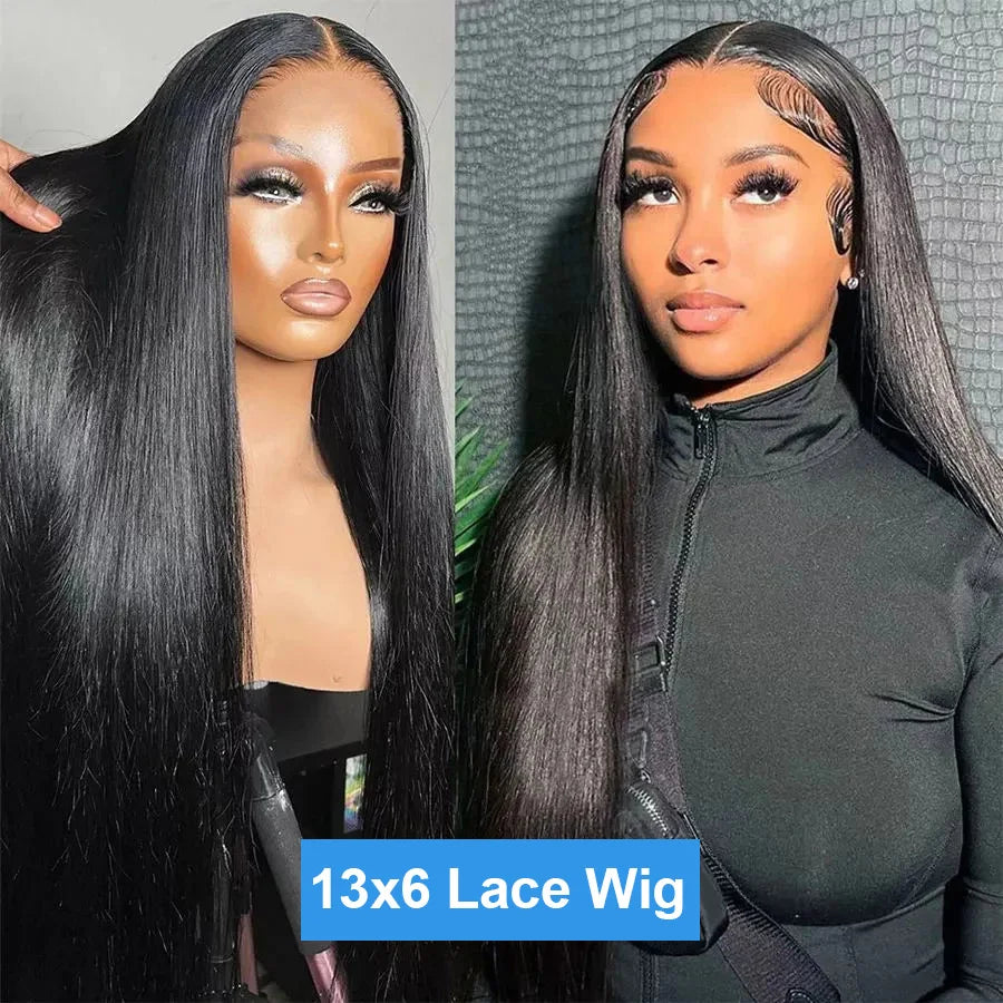 Vietnamese Straight Human Hair Wigs 13x4 Transparent Lace Frontal Wigs Remy Hair Preplucked 230% Density Glueless Wig For Women