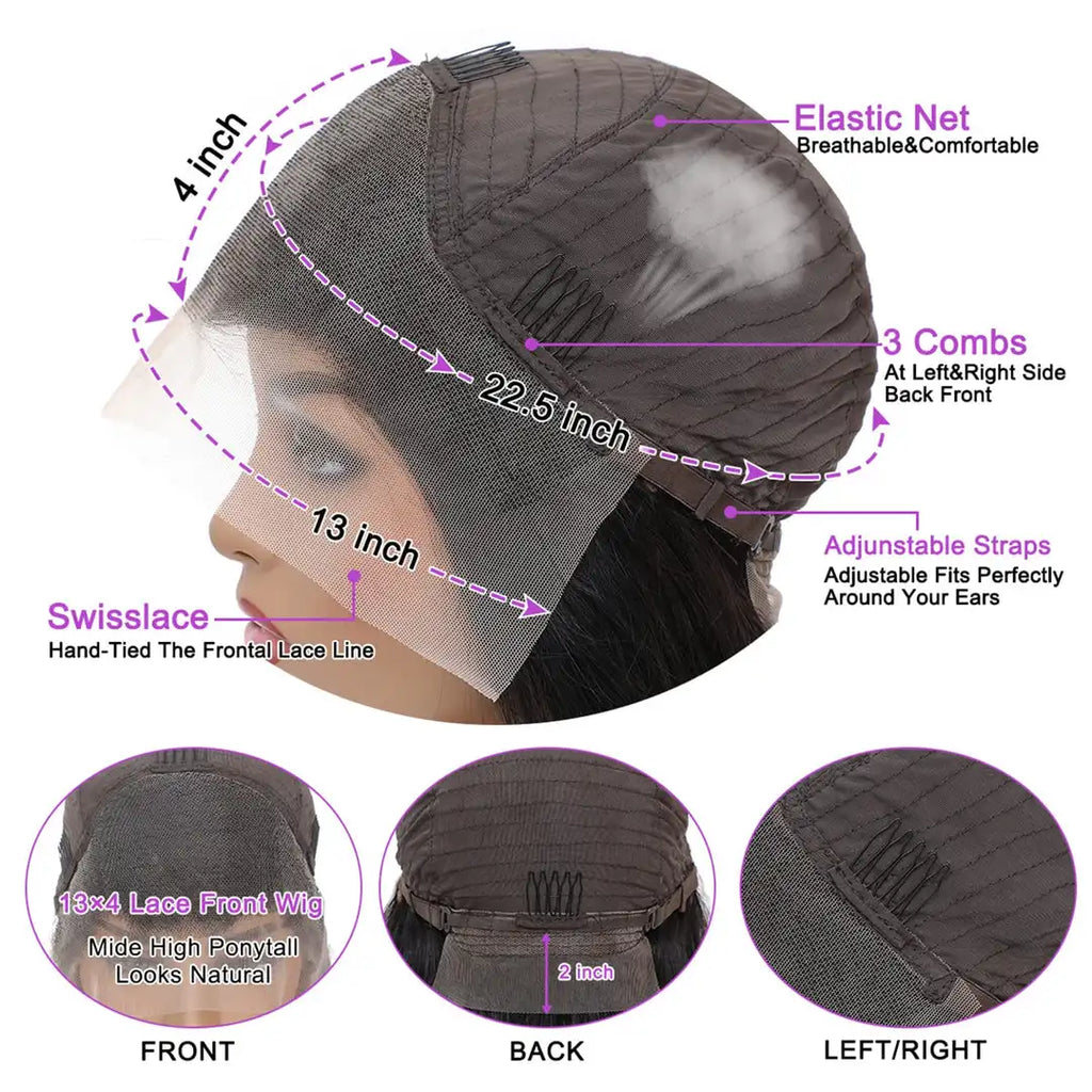 Black Body Wave Brazilian Human Hair Wigs Pre Plucked Hairline Hd Transparent Lace Front Wig 13x4 13X6 HD Lace Frontal Wig