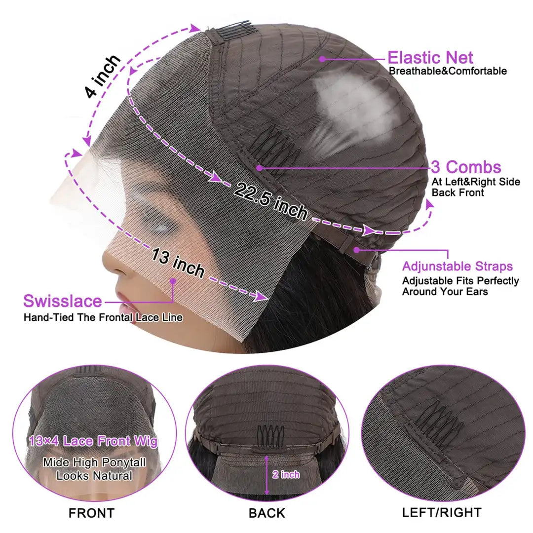 Black Body Wave Brazilian Human Hair Wigs Pre Plucked Hairline Hd Transparent Lace Front Wig 13x4 13X6 HD Lace Frontal Wig