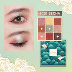 CATKIN Eyeshadow Palette, Matte Shimmer 9 Colors, Highly Pigmented, Creamy Texture, For Halloween Cosplay & Gothic Party Makeup