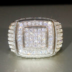 Huitan Sparkling Women Rings for Wedding Engagement Accessories Luxury Silver Color Full Bling Iced Out Gorgeous Female Jewlery