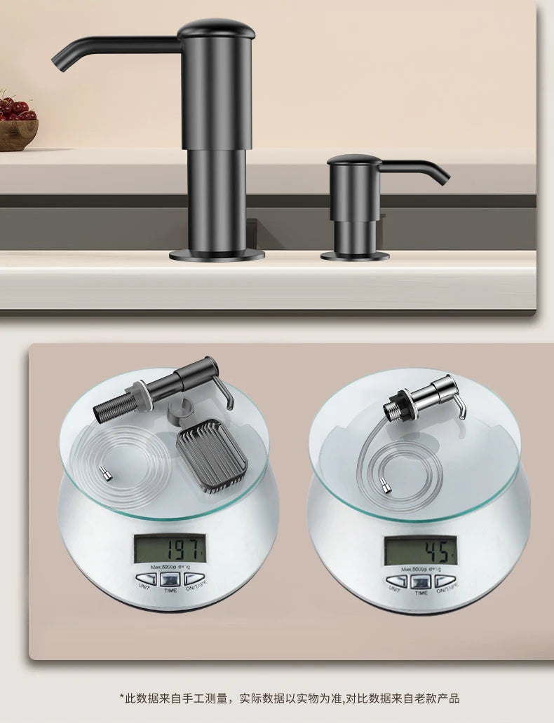Kitchen Counrtertop Dishes Dispenser with Extention Tube Hand Press Soap Liquid Pump Plastic Soap Dispenser for Sink Accessories