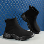 New High Top Fashion Knit Comfortable Walking Shoes Boys Girls Breathable Sneakers Kids Children Casual Sports Shoe Socks Tennis