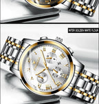 BINBOND 2pcs Couple Watches Fashion Top Brand Men Ladies for Quartz Watch Lover Waterproof Stainless Steel Watch Valentine Gift