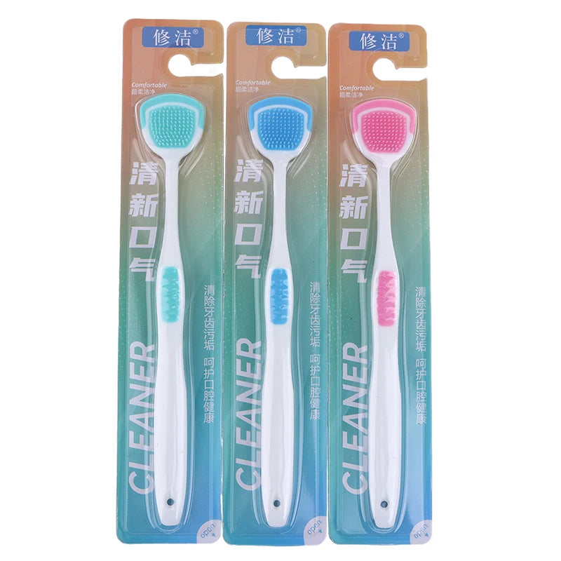 1/5PCS Tongue Scraper Soft Silicone Cleaning Tongue Toothbrush Oral Cleaner Brush Mouth Fresh Breath Scraping Hygiene Care Tools