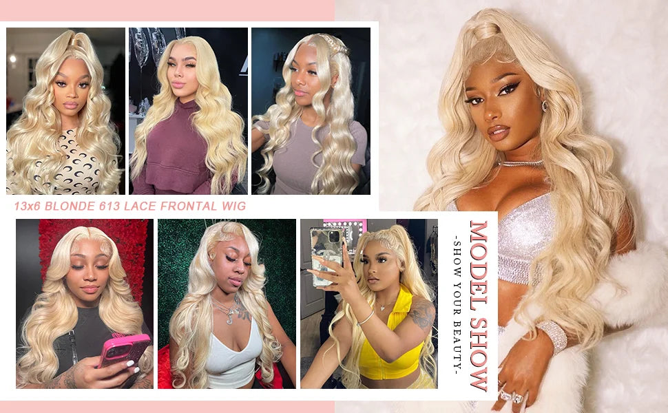 36 40 Inch 613 Honey Blonde Body Wave 250 Density 13x6 HD Lace Front Human Hair Wigs 13x4 HD Lace Frontal Wig for black women