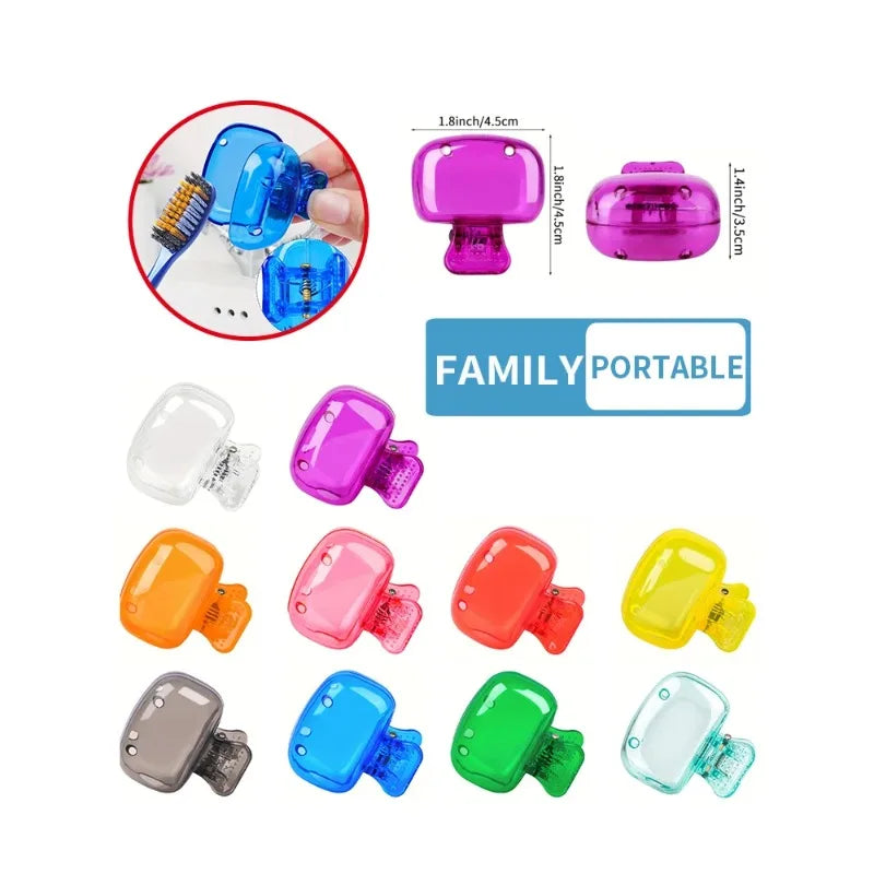4PCS Portable Toothbrush Storage Clip Travel Essential Protective Cover - Durable Toothbrush Case for On-the-Go Hygiene