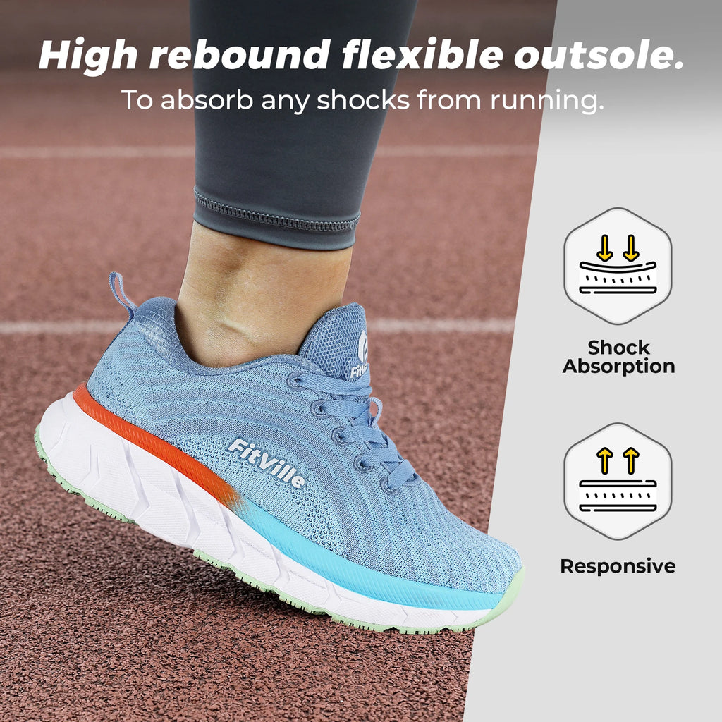 Fitville Women's Sports Shoes Breathable Wide Walking Rnning Jogging Shoes for Women Casual Sneakers Lightweight Comfortable