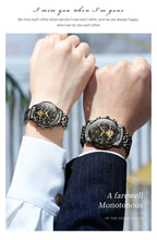 OLEVS Brand 2025 New Luxury Tourbillon Couple Quartz Watch Stainless Steel Waterproof Luminous Fashion Moon Phase Watches Lovers