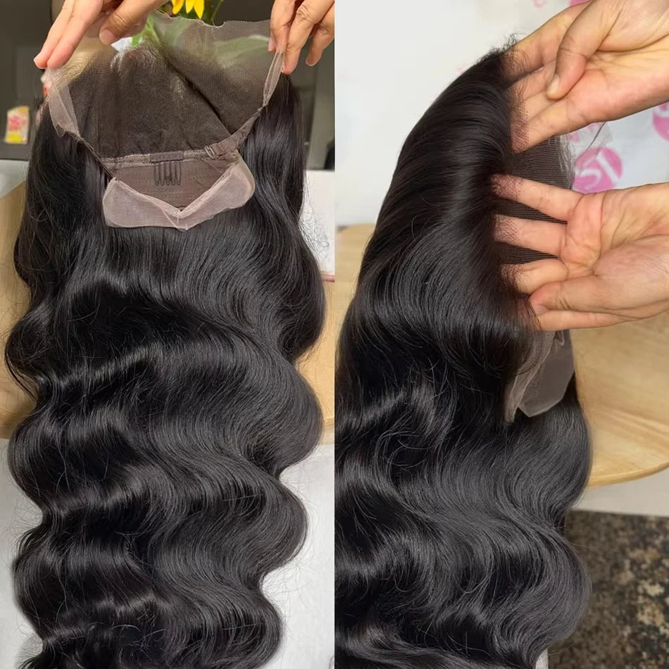 250 Density 100% Human Hair Body Wave 5x5 Glueless Lace Frontal Wigs 13x6 HD Lace Front Wig 40 Inch 13x4 Brazilian Black Clourse