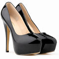 Sexy High Platform Party Shoes 2026 New Women Concise Solid Patent Leather High Heels Shoes Fashion Shallow Wedding Shoes Woman