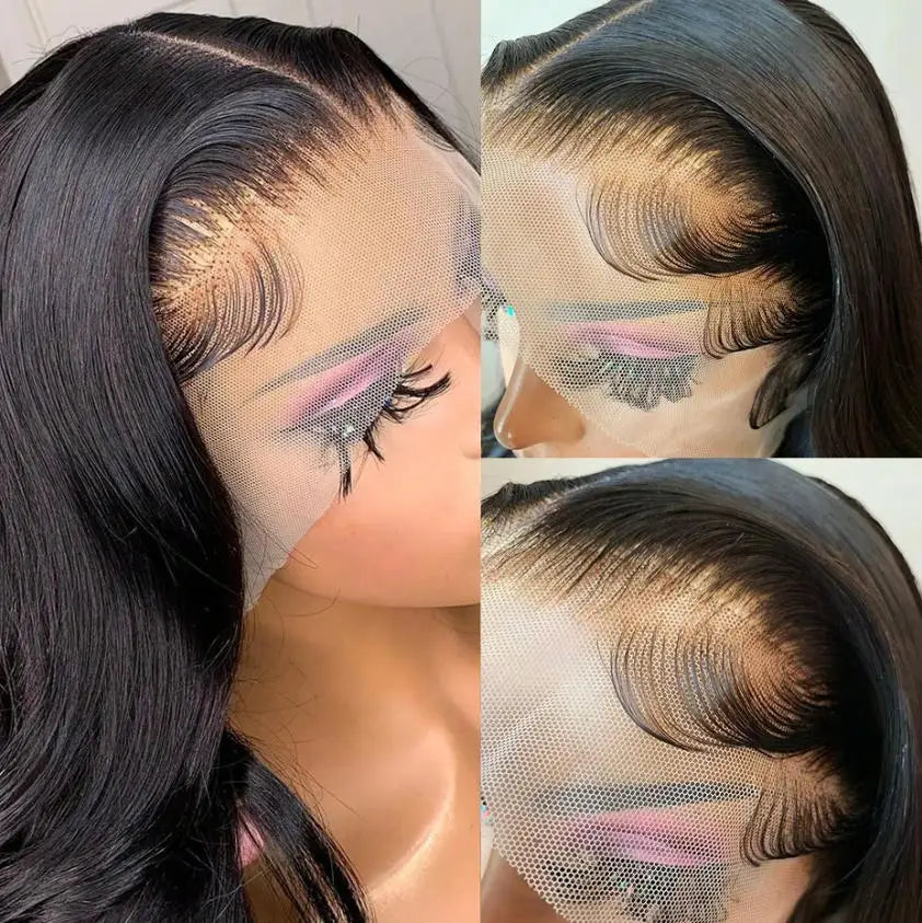 40 42 Inches Silky Smooth Natural Black Body Wave Virgin Lace Wig 16 To 42 Inches 13x6 Wide HD Lace Front 13x4 Daily Lace 250 Density Pre Plucked Undetectable Hairline