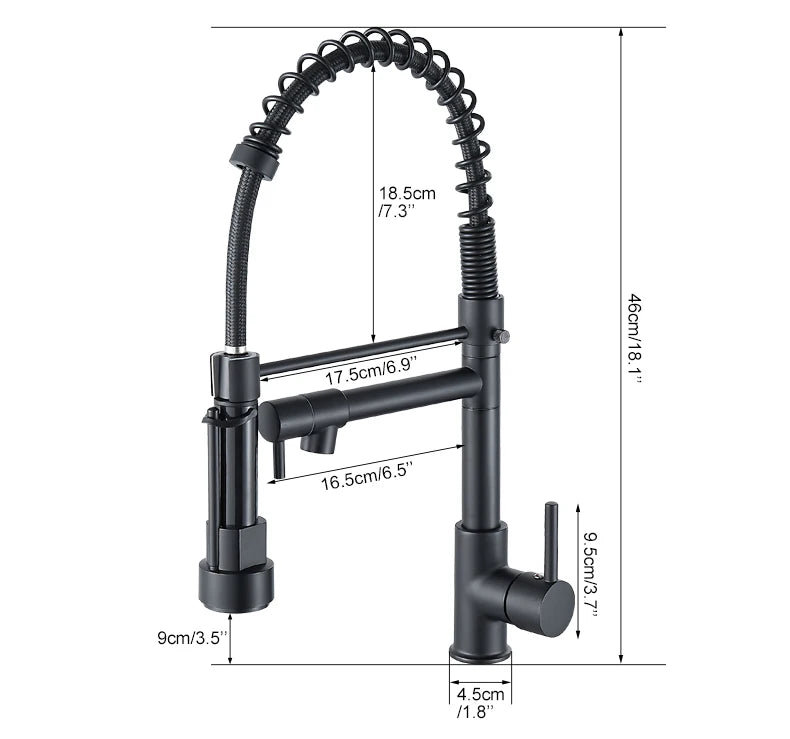 Kitchen Faucet with Pull Down Sprayer High Arc Single Handle Spring Kitchen Sink Faucet