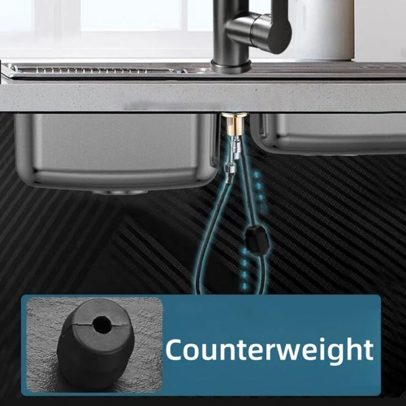 Kitchen Faucet Pull Out Brushed Nickle Stainless Steel Black Kitchen Mixed Tap Kitchen Sink Tap