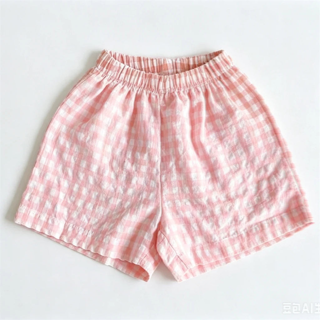 Children Plaid Shorts Casual Loose Shorts Outer Wear New Fashion Shorts Toddler Simple All-match Shorts Kids Boys Lovely Shorts