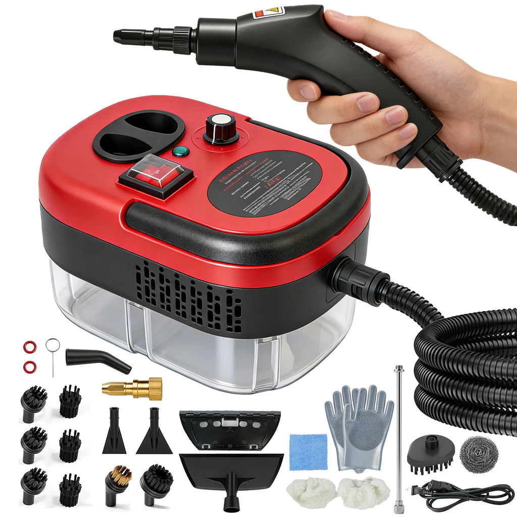 2500W Portable Handheld Steam Cleaner High-Temperature 1200ML Adjustable 105°C 6 Levels 20 Accessories With Brush Heads