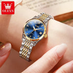 OLEVS 6607+6602 Original Men Women Watch Luxury Brand Tourbillon Mechanical Watch High end Romantic Lover Date Gift Couple Watch
