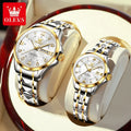 OLEVS 2906 Fashion Date Quartz Couple Watches Top Luxury Watch Men Women Waterproof Stainless Steel Wristwatch