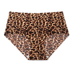 3pcs Women's Seamless Ice Silk Panties Female Mid Waist Plus Size Leopard Print Underwear Girls Fashion Brief Lady Comfort Panty