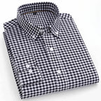 New In Shirt 100%Cotton Fashion Long Sleeve Shirts for Man Slim Fit Formal Plian Shirt Soft Casual Office Designer Plaid Clothes