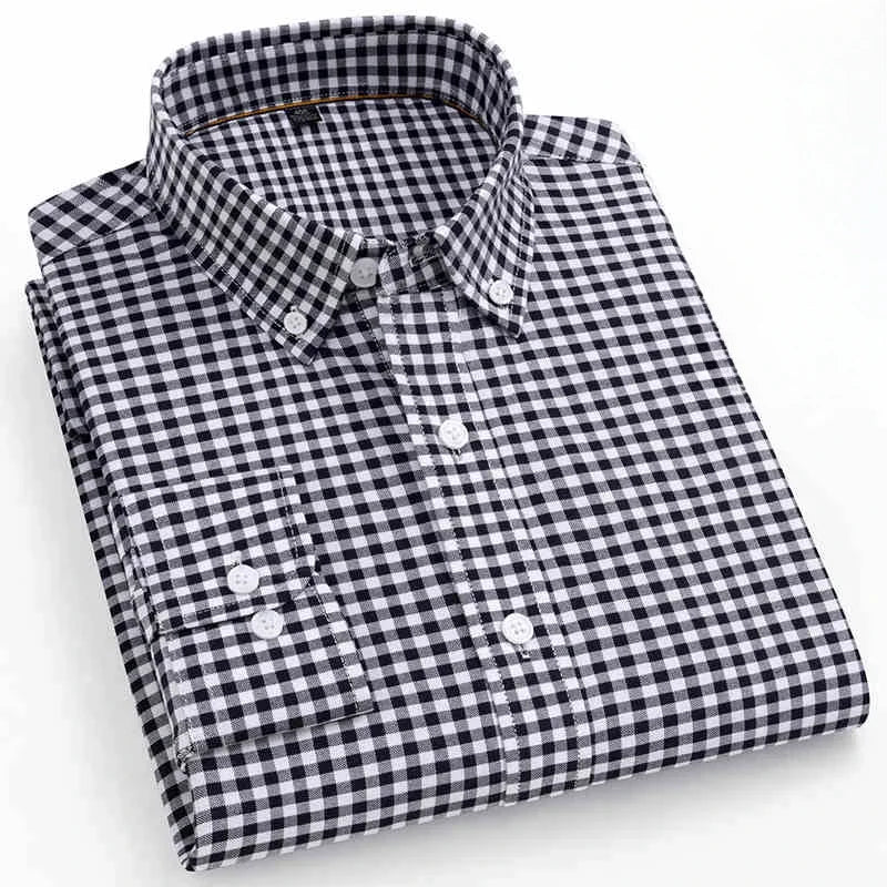 New In Shirt 100%Cotton Fashion Long Sleeve Shirts for Man Slim Fit Formal Plian Shirt Soft Casual Office Designer Plaid Clothes