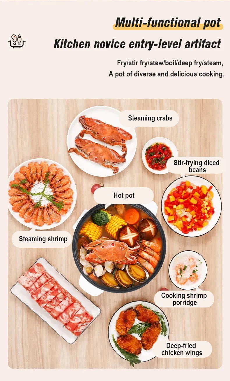220V Electric Cooker Non-stick Cooking 3.5L Hot Pot Multifunction Electric Cooker Smart Rice Pot For Home Electric Hot Pot