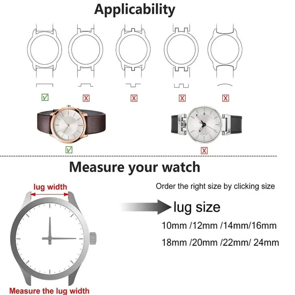 Stainless Steel Band 12mm 14mm 16mm 18mm 20mm 21mm22mm24mm for Seiko for Tissot Watch Strap Metal Replace Men Business WristBelt