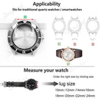 20mm22mm Arc Stainless Steel Watch Band 12/14/16mm 18mm 21mm 24mm Curved Universal Women Men Strap Silver Black Butterfly Buckle