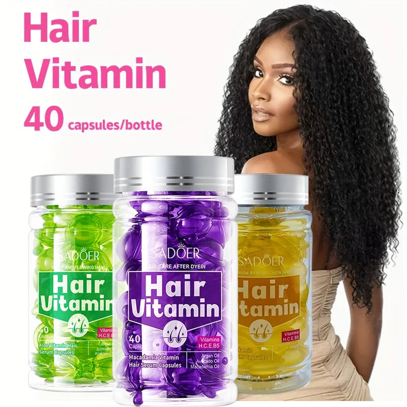 40/80/120pcs vitamin hair care essence capsules,containing almond oil,tea seed oil,no-rinse conditioner,hair care essential oil