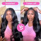 13x4 HD Transparent Lace Front Wigs For Women 34 Inch Body Wave Human Hair Wig 250% Density Pre Plucked Lace Frontal Wig