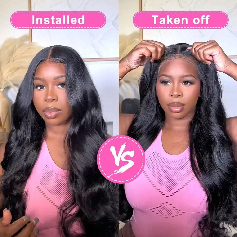 13x4 HD Transparent Lace Front Wigs For Women 34 Inch Body Wave Human Hair Wig 250% Density Pre Plucked Lace Frontal Wig