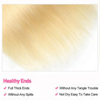 613 Straight Human Hair Bundles 12A Unprocessed 16 18 20 Inch Blonde Human Hair Straight Weave Bundles Deal 613 Straight Double Strong Weft Extension 613 Human Hair 1/3/4 Bundles for Black Women