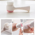 3D Double-sided Manual Facial Cleansing Brush Soft Silicone Bristles Deep Pore Cleansing Exfoliating Face Wash Brush Beauty Care