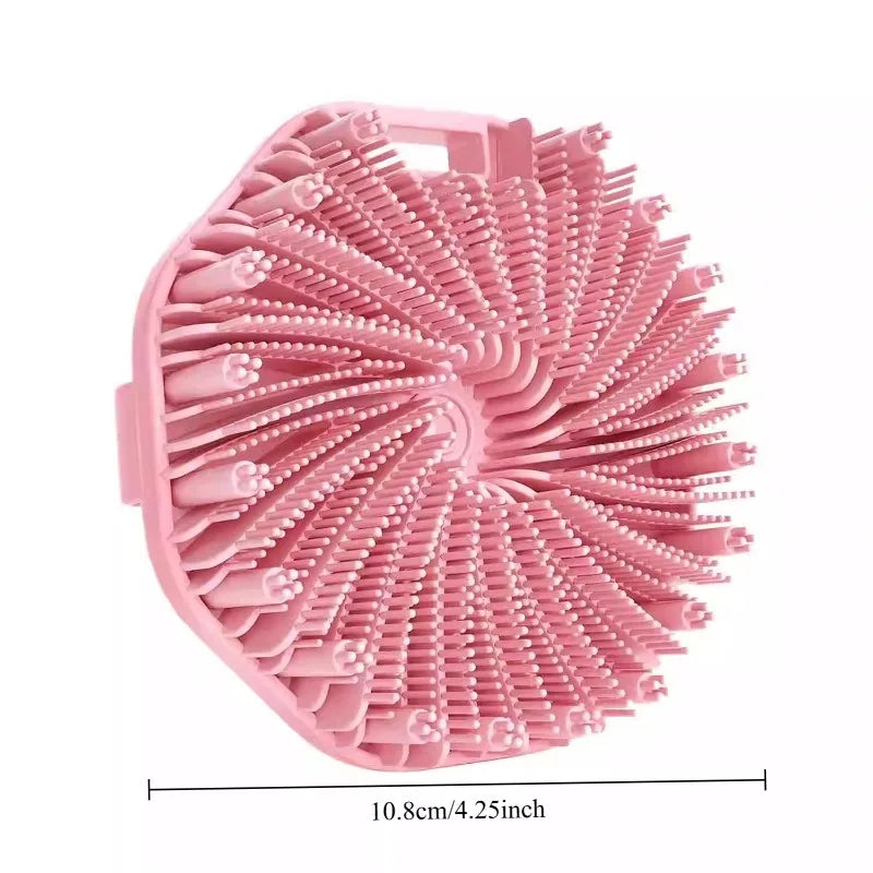 1pc Silicone Bath Brush Polygon Bath Rub Back Brush Exfoliating Massage Brush Bath Sponge Body Washing Tools Cleaning Tools