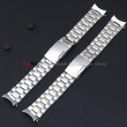 Curved End Watchband Men Women Metal Bracelets 20mm 22mm Stainless Steel Sport Strap Universal Replacement Wristband Accessories