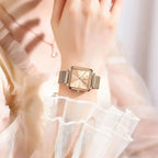 POEDAGAR Square Fashion Ladies Watch Waterproof Stainless Steel Mesh Watch For Woman Elegant Women's Quartz Watches Female Reloj