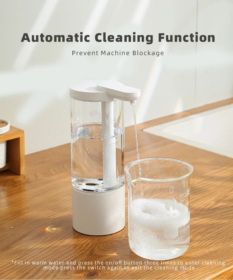 Kitchen 500ml Automatic Liquid Soap Dispenser USB Rechargeable Touchless Hand High Capacity Detergent Bathroom Dispenser