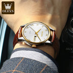 OLEVS 5568 Original Classic Man Watch Calendar Waterproof Steel Strap Luminous  Business Dress Men's Quartz Wristwatches
