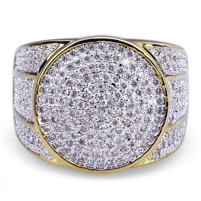 European and American Trendy Inlaid Crystal Women Men's Rings Banquet Fashion Business Ring Jewelry